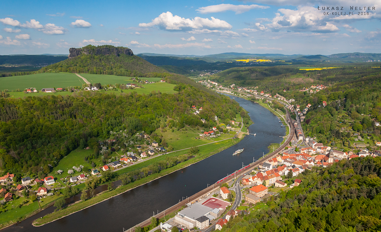 Panorama z Twierdzy Königstein na Saksonie Szwajcarską