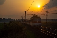 Słowacja, pociąg, zachód...